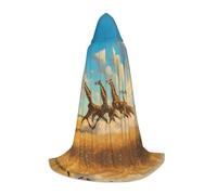 WBQLSL Mantello da mago a forma di giraffa che corre, adatto per cosplay di adulti e ragazzi, gamma completa S, M, L