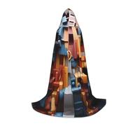 WBQLSL Mantello da mago colorato a forma di cubo spaziale L, adatto per cosplay di adulti e ragazzi, gamma completa S, M, L