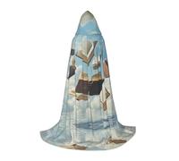 WBQLSL Mantello da mago con motivo a libri sospesi, adatto per cosplay di adulti e ragazzi, gamma completa S, M, L