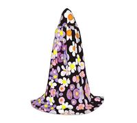 WBQLSL Mantello da mago con motivo floreale piccolo, adatto per cosplay di adulti e ragazzi, gamma completa S, M, L