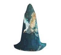 WBQLSL Mantello da mago con motivo uccello bianco che vola M, adatto per cosplay di adulti e adolescenti, gamma completa S, M, L