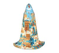 WBQLSL Mantello grande con stampa della vita degli antichi per cosplay, costume essenziale per feste, taglie S/M/L (unisex)
