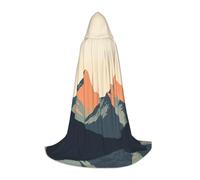 WBQLSL Mantello medio con stampa alba con cappuccio, per cosplay, costume essenziale per feste, taglie S/M/L (unisex)