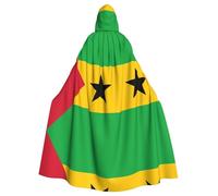 WBQLSL Mantello per cosplay per adulti, con bandiera di Sao Tomé e Principe, mantello con cappuccio per uomini e donne, per Halloween, feste di ballo di fine anno