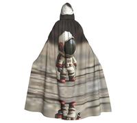 WBQLSL Mantello per cosplay per adulti, mini abito da strega con motivo astronauta, mantello con cappuccio per Halloween e feste di ballo di fine anno