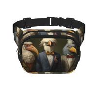 WBQLSL Marsupio con stampa di antropomorfismi con testa di uccello, elegante borsa a tracolla, borsa leggera da viaggio sportiva
