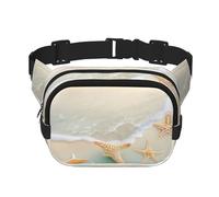 WBQLSL Marsupio stampato con stelle marine da spiaggia, borsa a tracolla elegante, borsa leggera da viaggio sportiva