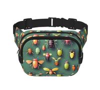 WBQLSL Marsupio stampato dell'atlante dell'insetto, borsa a tracolla elegante, borsa leggera del petto di sport di viaggio