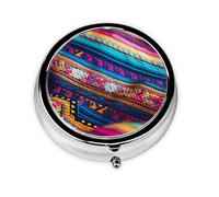 WBQLSL Mini scatola della medicina del grano con tre scomparti, piccola scatola rotonda della medicina, portatile