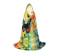WBQLSL Olio su tela farfalla fantasia M Wizard Cape, adatto per adulti e ragazzi Cosplay, gamma completa S, M, L