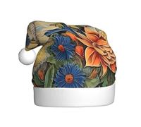 WBQLSL Olio su tela girasole stampato cappello di Babbo Natale, festa di Capodanno, decorazione scenica spettacolo, scenico scenico atmosferico