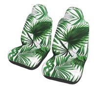 WBQLSL Palm Leaf - Coprisedili universali per auto, 2 pezzi, per berlina, SUV, camion, furgoni, autobus e traghetto