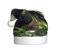 WBQLSL Panda nella foresta di bambù I cappelli stampati festivi e i cappelli di Natale per adulti sono perfetti per le feste di Natale invernali e per l'uso quotidiano