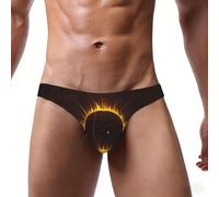 WBQLSL Pantaloncini da bagno sportivi da spiaggia stampati con razzi solari, slip sexy da uomo, elastici e comodi, Nero , 3XL