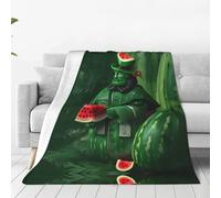 WBQLSL Patrick's Watermelon Festival Prints Coperta in flanella ultra morbida - Una coperta per casa, viaggi e attività all'aria aperta - 203,2 x 152,4 cm
