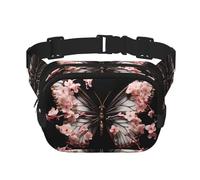 WBQLSL Petal Bloom - Marsupio stampato con farfalle, elegante borsa a tracolla, leggera, da viaggio e sport