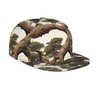 WBQLSL Petrified OakPatterned Baseball Cap Flat Brim Peaked Cap e regolabile Sport Sun Hat Nero