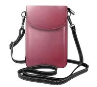 WBQLSL Piccola borsa a tracolla per cellulare, in pelle PU, chiusura magnetica a scatto, con 3 scomparti per schede, antifurto
