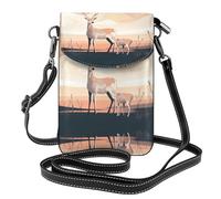 WBQLSL Piccola borsa a tracolla per telefono cellulare con chiusura magnetica a scatto, antifurto, stampa animalier, pelle PU