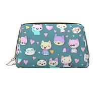 WBQLSL Piccola borsa di cuoio sveglio di trucco della volpe, borsa portatile di stoccaggio di trucco di grande capacità, viaggio a mano con la borsa di trucco della tasca