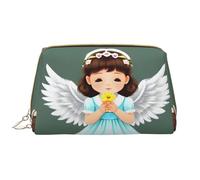 WBQLSL Piccola borsa di trucco del cuoio sveglio dell'angelo, borsa portatile di stoccaggio di trucco di grande capacità, viaggio a mano con la borsa di trucco della tasca