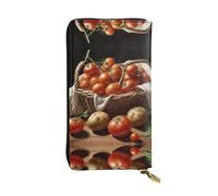 WBQLSL Piccoli pomodorini Elegante portafoglio in pelle, 19 x 10,5 cm lungo portamonete con cerniera, comodo portafoglio per contanti da viaggio