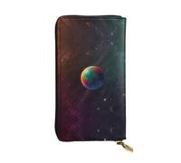 WBQLSL Planet Color Nine Grid Pochette lunga in pelle con portamonete con cerniera e 12 scomparti per carte di credito, portafoglio per contanti da viaggio leggero