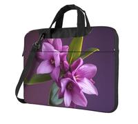 WBQLSL Platycodon grandiflorum Borsa a tracolla per computer portatile con stampa, facile da trasportare per viaggi di lavoro e lavoro, Nero , 15.6 inch