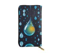 WBQLSL Pochette lunga in pelle a forma di goccia d'acqua con portamonete con cerniera e 12 scomparti per carte di credito, portafoglio per contanti da viaggio leggero