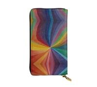 WBQLSL Pochette lunga in pelle a righe arcobaleno con portamonete con cerniera e 12 scomparti per carte di credito, portafoglio per contanti da viaggio leggero