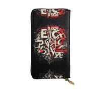 WBQLSL Pochette lunga in pelle con lettere caotiche con portamonete con cerniera e 12 scomparti per carte di credito, portafoglio per contanti da viaggio leggero