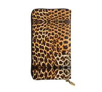 WBQLSL Pochette lunga in pelle con strisce su leopardi con portamonete con cerniera e 12 scomparti per carte di credito, portafoglio per contanti da viaggio leggero