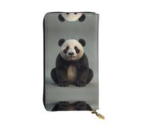 WBQLSL Pochette Panda in vera pelle lunga con portamonete con cerniera e 12 scomparti per carte di credito, portafoglio per contanti da viaggio leggero