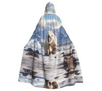 WBQLSL Polar Bear - Mantella con cappuccio per feste e carnevale, per adulti e bambini