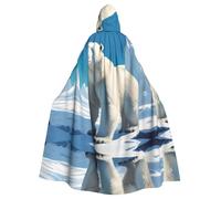 WBQLSL Polar BearAdult Halloween mantello con cappuccio, perfetto per Halloween, feste in costume e cosplay.