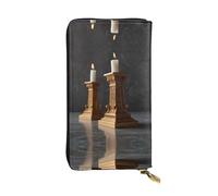 WBQLSL Portacandele Pochette lunga in pelle con portamonete con cerniera e 12 scomparti per carte di credito, portafoglio per contanti da viaggio leggero