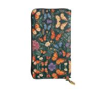 WBQLSL Portafoglio elegante in pelle con farfalla, 19 x 10,5 cm lungo portamonete con cerniera, comodo portafoglio per contanti da viaggio