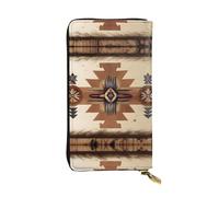 WBQLSL Portafoglio in pelle con cerniera con motivi nativi americani, pochette lunga 19,1 x 10,4 cm, scomparti multipli e grande capacità, un buon regalo per gli amici
