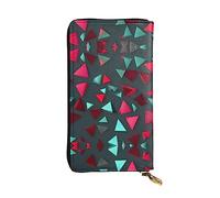 WBQLSL Portafoglio in pelle con cerniera con motivo triangolare, 19,1 x 10,4 cm, pochette lunga più scomparti e grande capacità, un buon regalo per gli amici