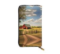 WBQLSL Portafoglio in pelle con cerniera Ranch View, 19,1 x 10,4 cm, pochette lunga più scomparti e grande capacità, un buon regalo per gli amici