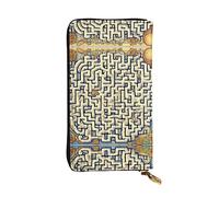 WBQLSL Portafoglio in pelle con mappa del tesoro Labyrinth con cerniera, 19,1 x 10,4 cm di lunghezza, scomparti multipli e grande capacità, un buon regalo per gli amici