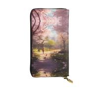 WBQLSL Portafoglio in pelle con quattro lune, 19 x 10,5 cm, con cerniera, comodo portafoglio per contanti da viaggio