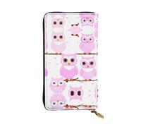 WBQLSL Portafoglio in pelle portatile, 19,1 x 10,4 cm, con scomparto segreto, per proteggere la privacy personale, motivo simpatico gufo, nero, taglia unica