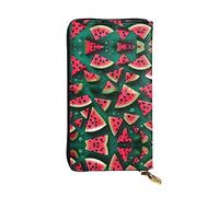 WBQLSL Portafoglio in pelle portatile, 19,1 x 10,4 cm, con scomparto segreto, per proteggere la privacy personale, motivo anguria da sogno