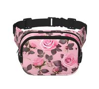 WBQLSL Pretty Pink Roses Printed Marsupio, elegante borsa a tracolla, borsa leggera da viaggio sportiva