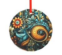 WBQLSL Questo caratteristico motivo stampato natalizio rotondo ciondolo in vetro è perfetto per Natale, Halloween e altre decorazioni natalizie.