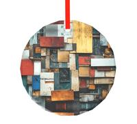 WBQLSL Questo ciondolo rotondo in vetro con motivo di frammenti di memoria è perfetto come ornamento per albero di Natale, regalo di compleanno o anniversario.