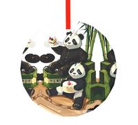 WBQLSL Questo ciondolo rotondo in vetro con stampa di papà e figlio è perfetto per Natale, Halloween e altre decorazioni natalizie.