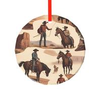 WBQLSL Questo ciondolo rotondo in vetro con stampa di popolo del deserto è perfetto per Natale, Halloween e altre decorazioni natalizie.