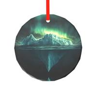 WBQLSL Questo ciondolo rotondo in vetro con stampa Iceberg Under the Iceberg è perfetto come ornamento per l'albero di Natale, regalo di compleanno o anniversario.